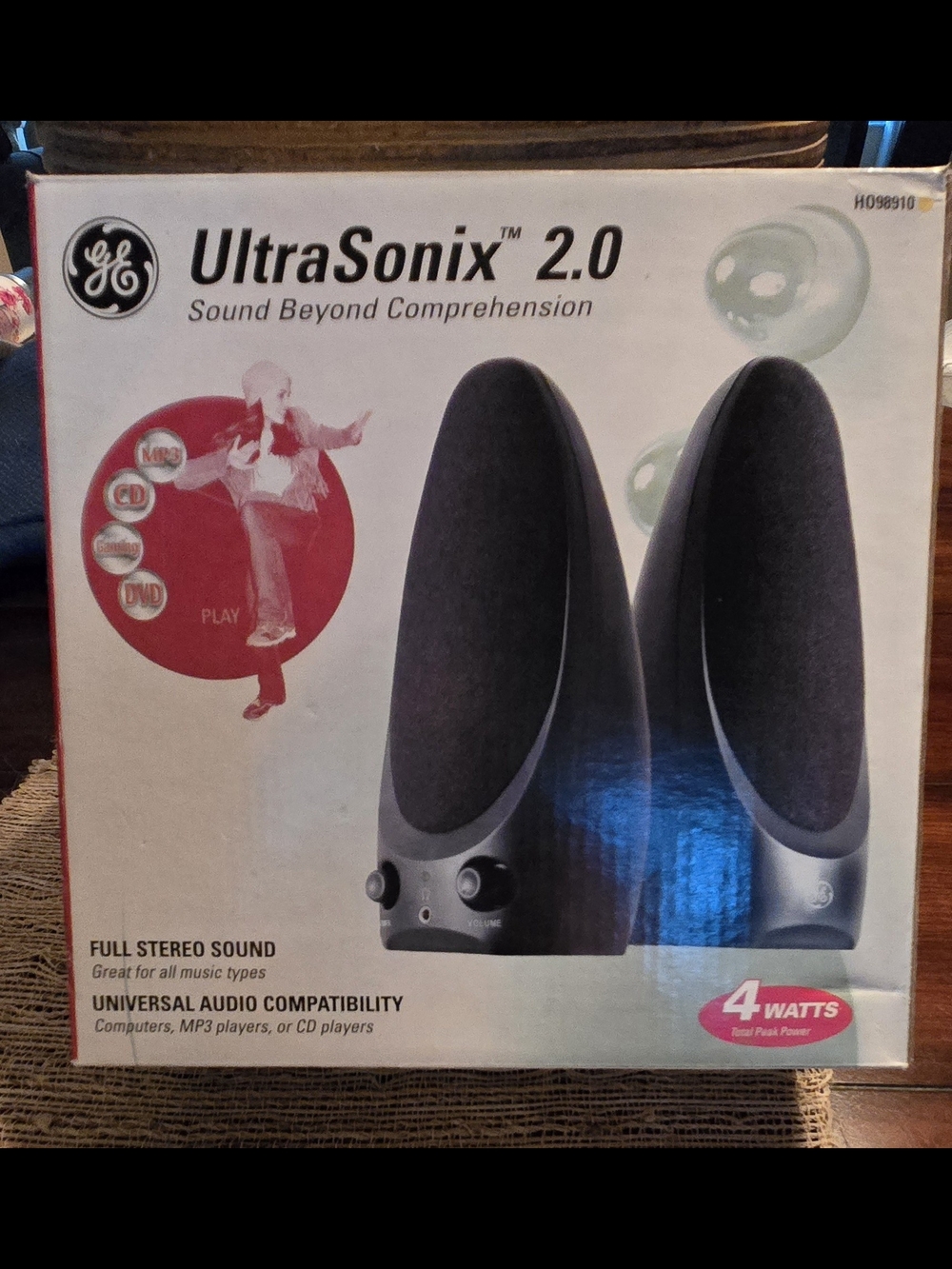 GE UltraSonix 2.0 Black/Silver Computer Speakers